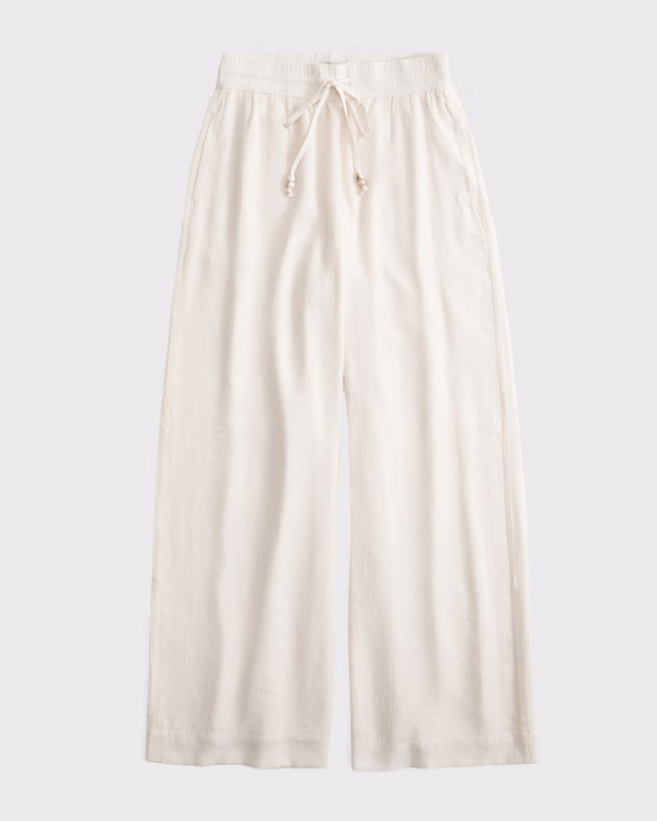 Crinkle Textured Pull-On Pant | Abercrombie & Fitch (US)