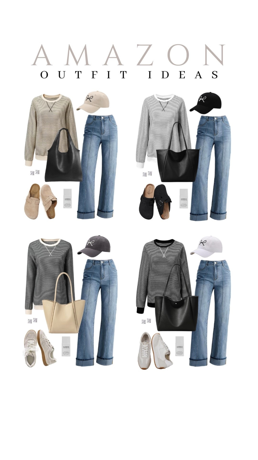 Striped crewneck and jeans make a fun and easy outfit you’ll want to wear again and again.
cute baseball cap, leather tote bag, summer friday skin tint, suede clogs, ways to style, casual outfit inspo, capsule wardrobe, favorite finds, top picks, mom outfit, everyday style, trendy look, transitional look, viral style, affordable look, amazon favorites, fall fashion, fall style

#LTKU #LTKSeasonal #LTKFindsUnder50