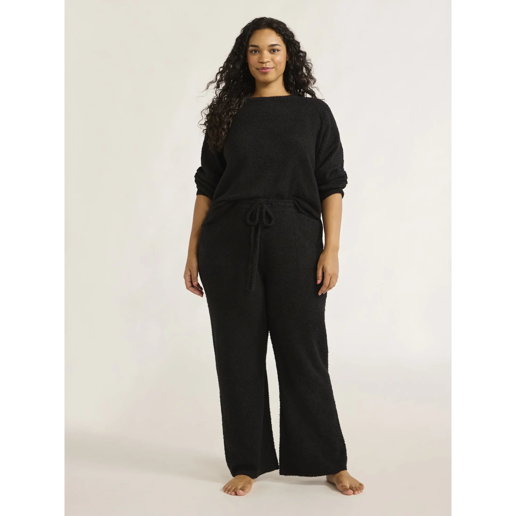Joyspun Women's Chenille Top and Pants Set, 2-Piece, Sizes XS-3X | Walmart (US)