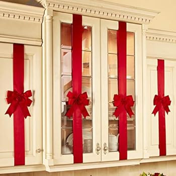 The Lakeside Collection Red Holiday Ribbons for Use on Furniture and Room Accents - Set of 4 | Amazon (US)
