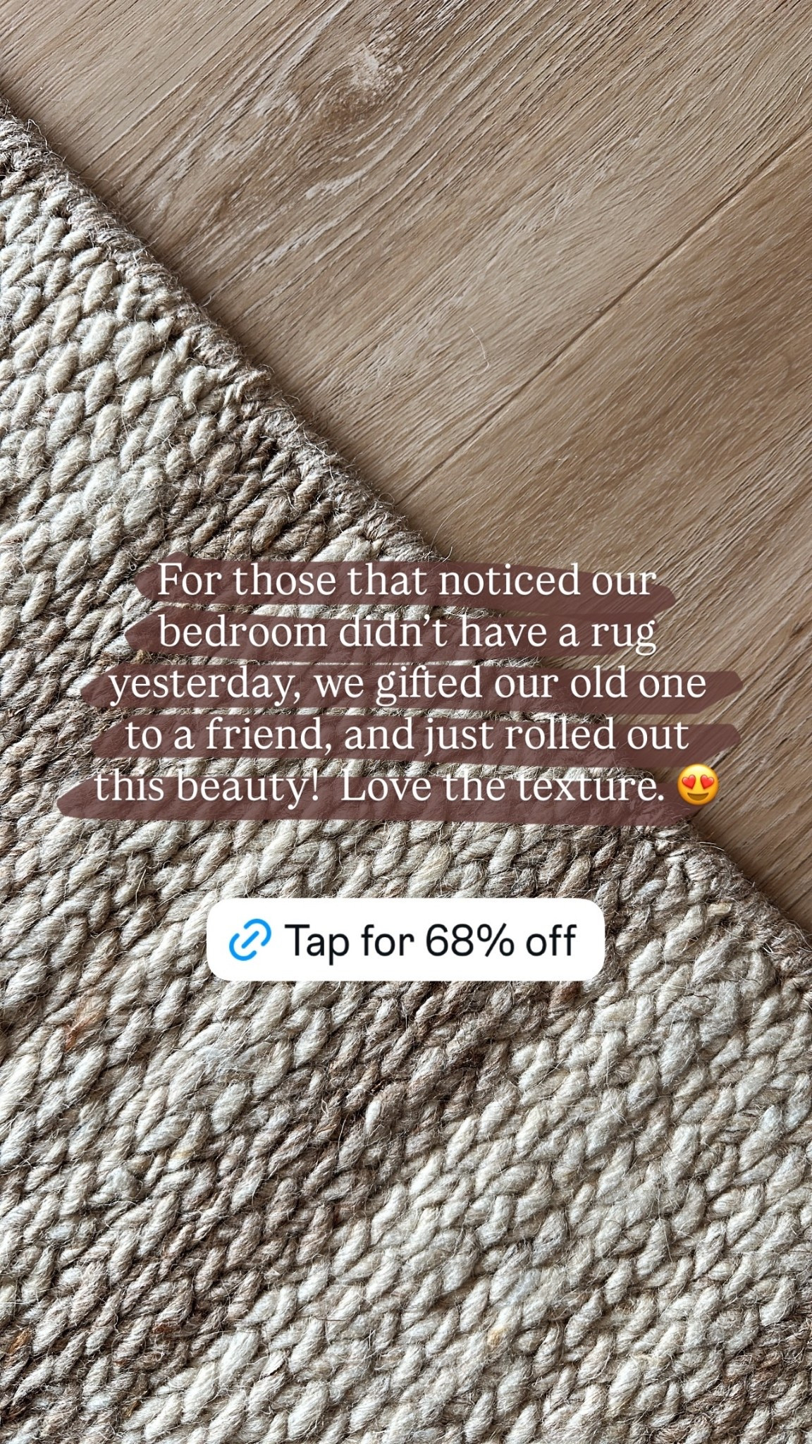 For those that noticed our bedroom didn’t have a rug yesterday, we gifted our old one to a friend, and just rolled out this beauty!  Love the texture of this gorgeous Wayfair rug!. 😍

#LTKSaleAlert #LTKOver40 #LTKHome