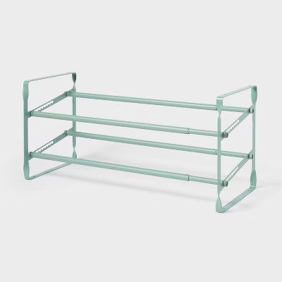 2 Tier Expandable Shoe Rack Green - Brightroom™ | Target