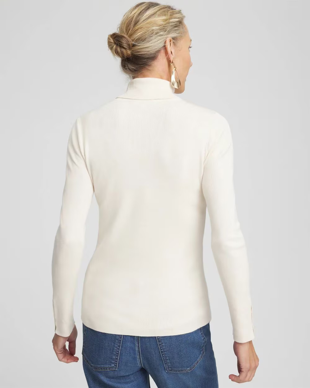 Ella Button Cuff Turtleneck Sweater | Chico's