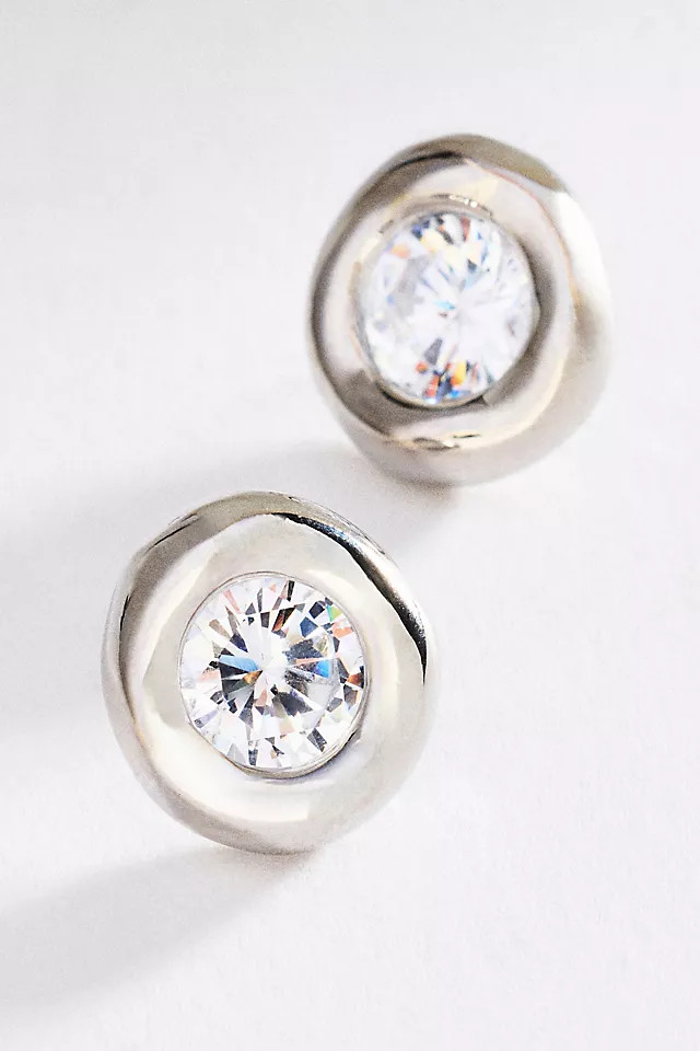 By Anthropologie Going Out Bezel Post Earrings | Anthropologie (US)