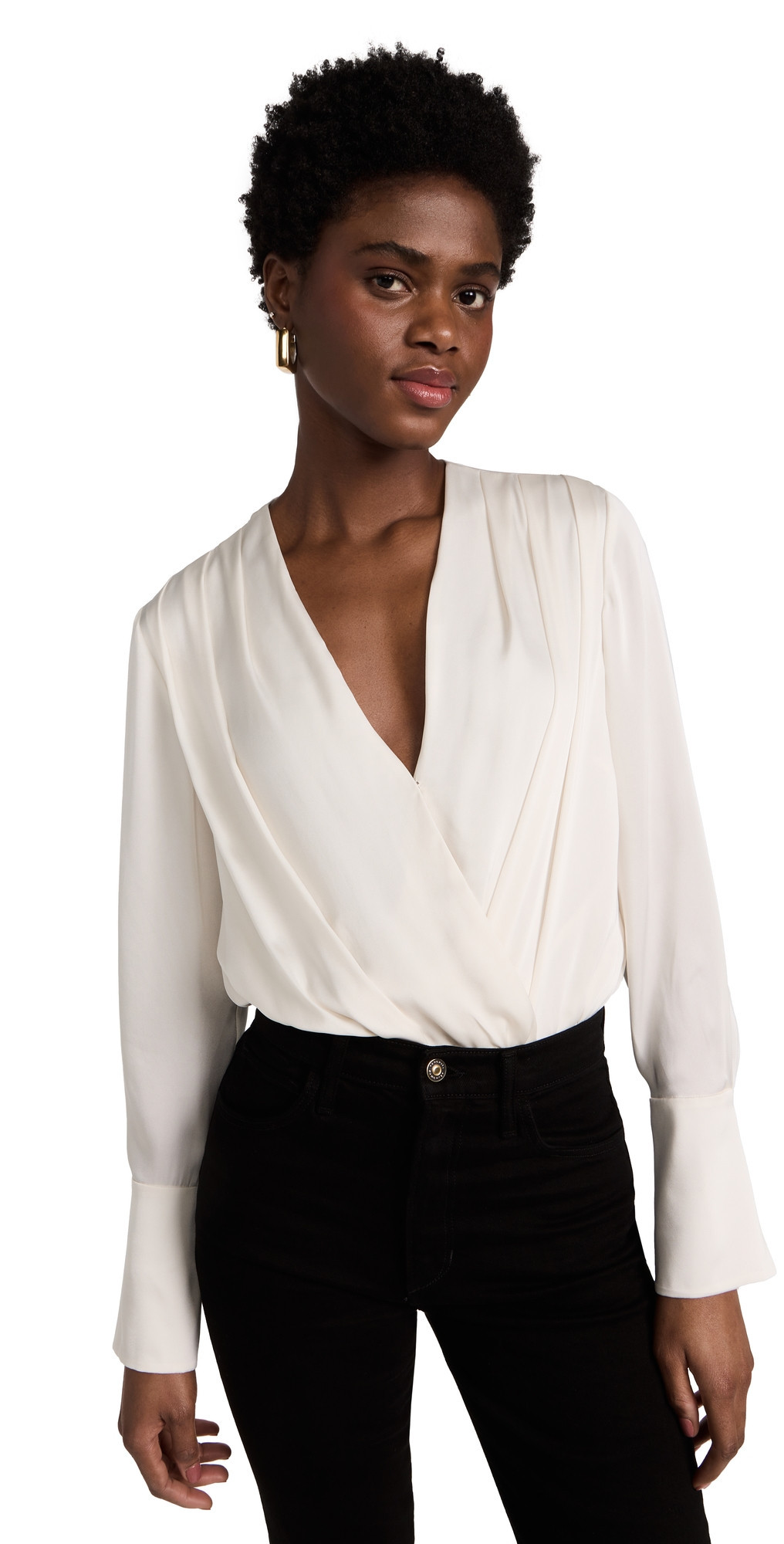Favorite Daughter The Date Blouse Thong Bodysuit Ivory L | Shopbop
