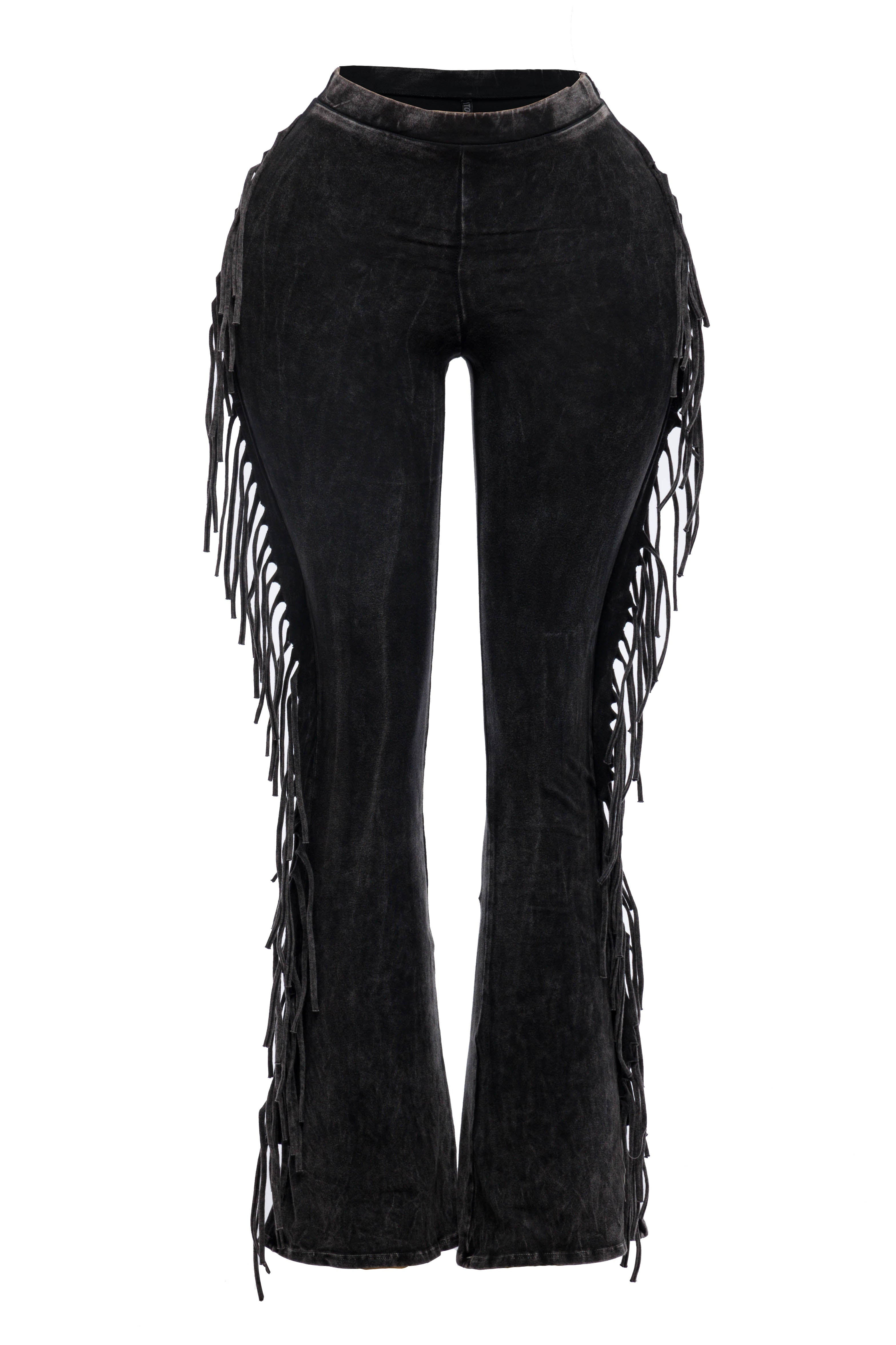 Soft Stretch Fringe-Detail Pants – Forgiving High-Waist Everyday Style | Bogomore