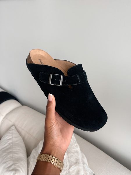 Ordered these black suede clogs for fall! They are very similar to Birkenstocks. These are under $50 and are still in stock. I recommend sizing down half a size! 

#LTKunder50 #LTKSeasonal #LTKshoecrush