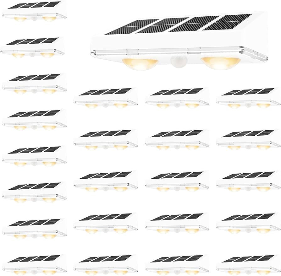 VOLISUN Solar Fence Lights, 24 Pack Solar Powered Fence Lights Outdoor with Warm White LED Spot L... | Amazon (US)