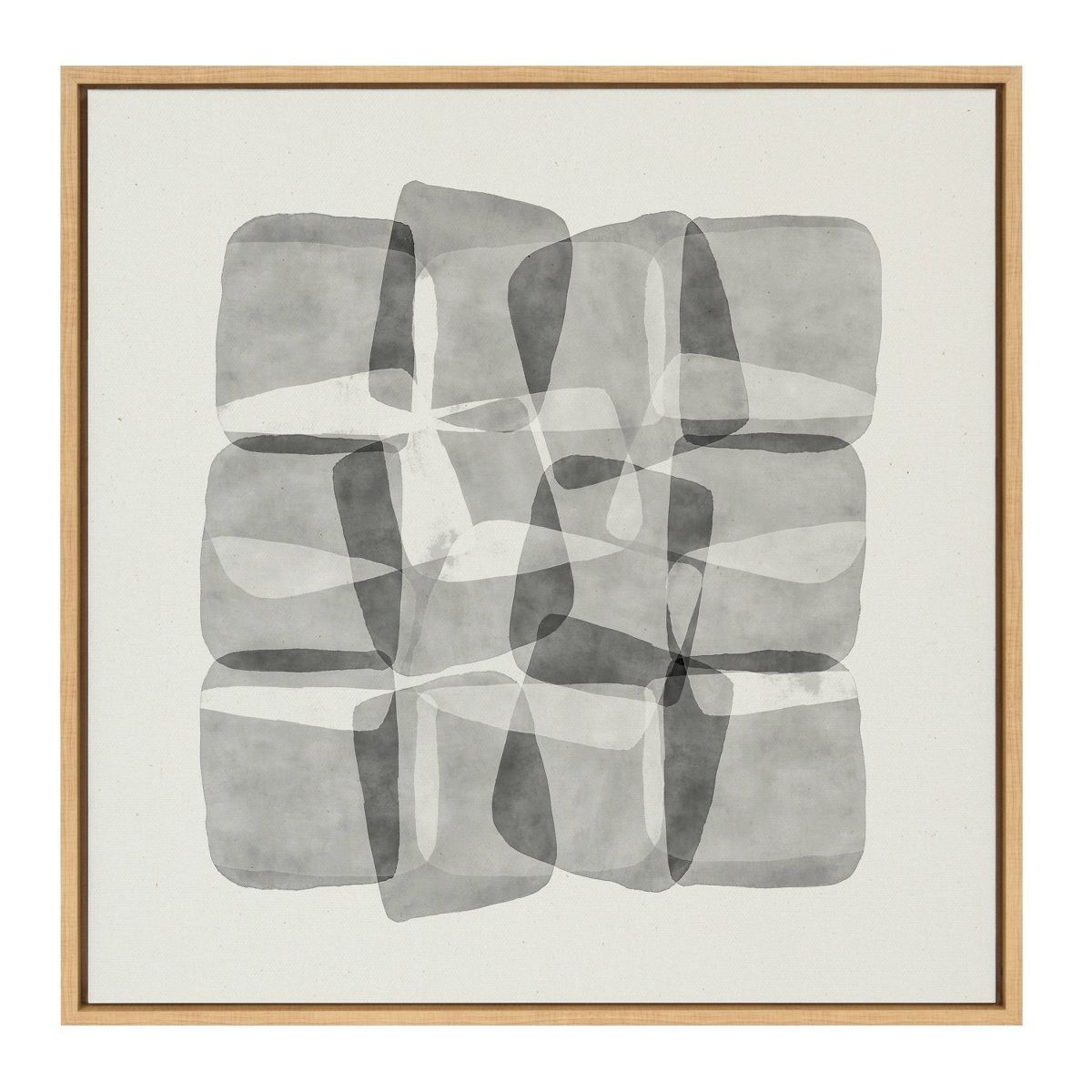 30" x 30" Sylvie Neutral Mod Abstraction Black and White Framed Canvas Natural - Kate & Laurel Al... | Target