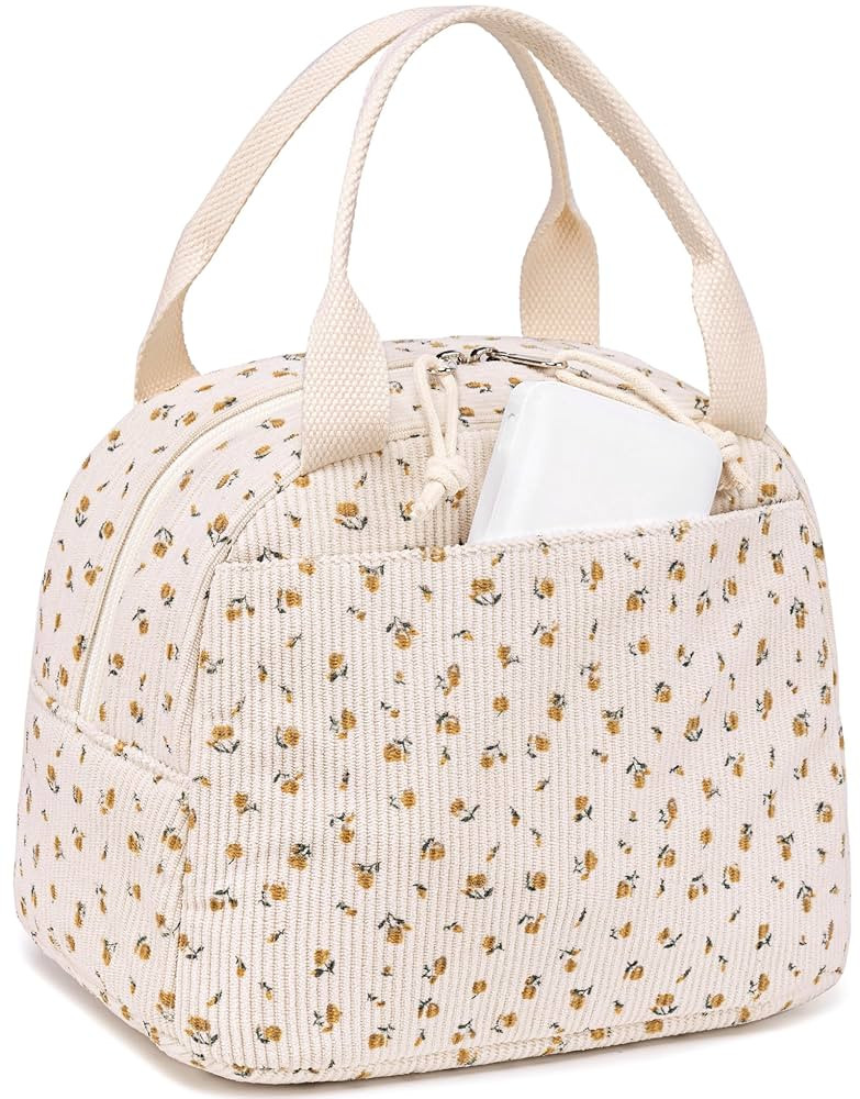 LEDAOU Lunch Box for Women Insulated Lunch Bag Corduroy Lunch Tote Bags Leakproof Cooler Lunch Ca... | Amazon (US)