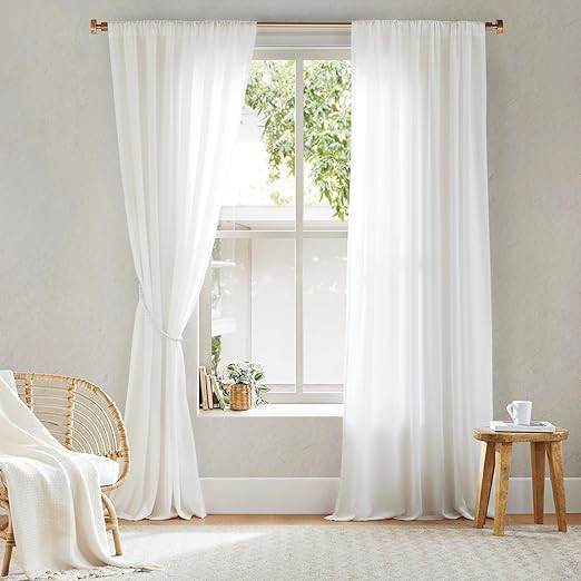 Madison Park Semi Window Curtain Set of 2, One-Way View Privacy Window Curtain for Bedroom, Light... | Amazon (US)