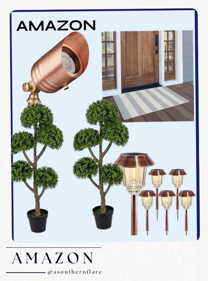 Amazing Outdoors/Solar Lighting/door Mats/topiary trees