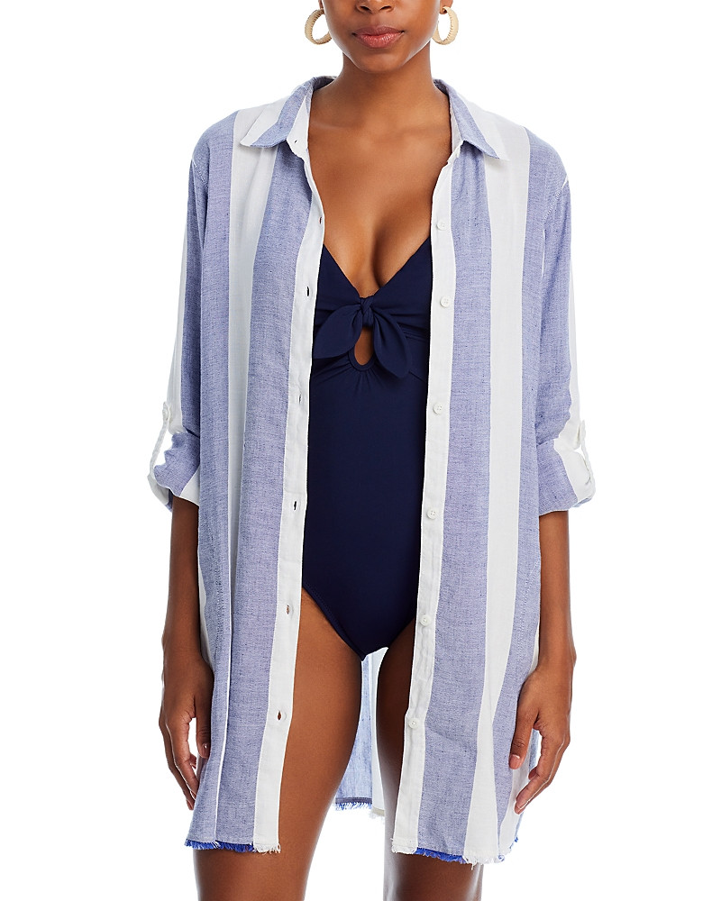 Tommy Bahama Rugby Beach Stripe Boyfriend Shirt Swim Coverup | Bloomingdale's (US)