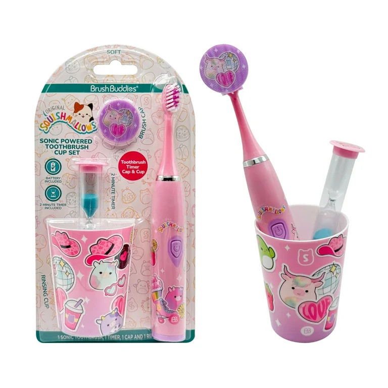 Brush Buddies Squishmallows Sonic Powered Toothbrush 5-Piece Set - Walmart.com | Walmart (US)