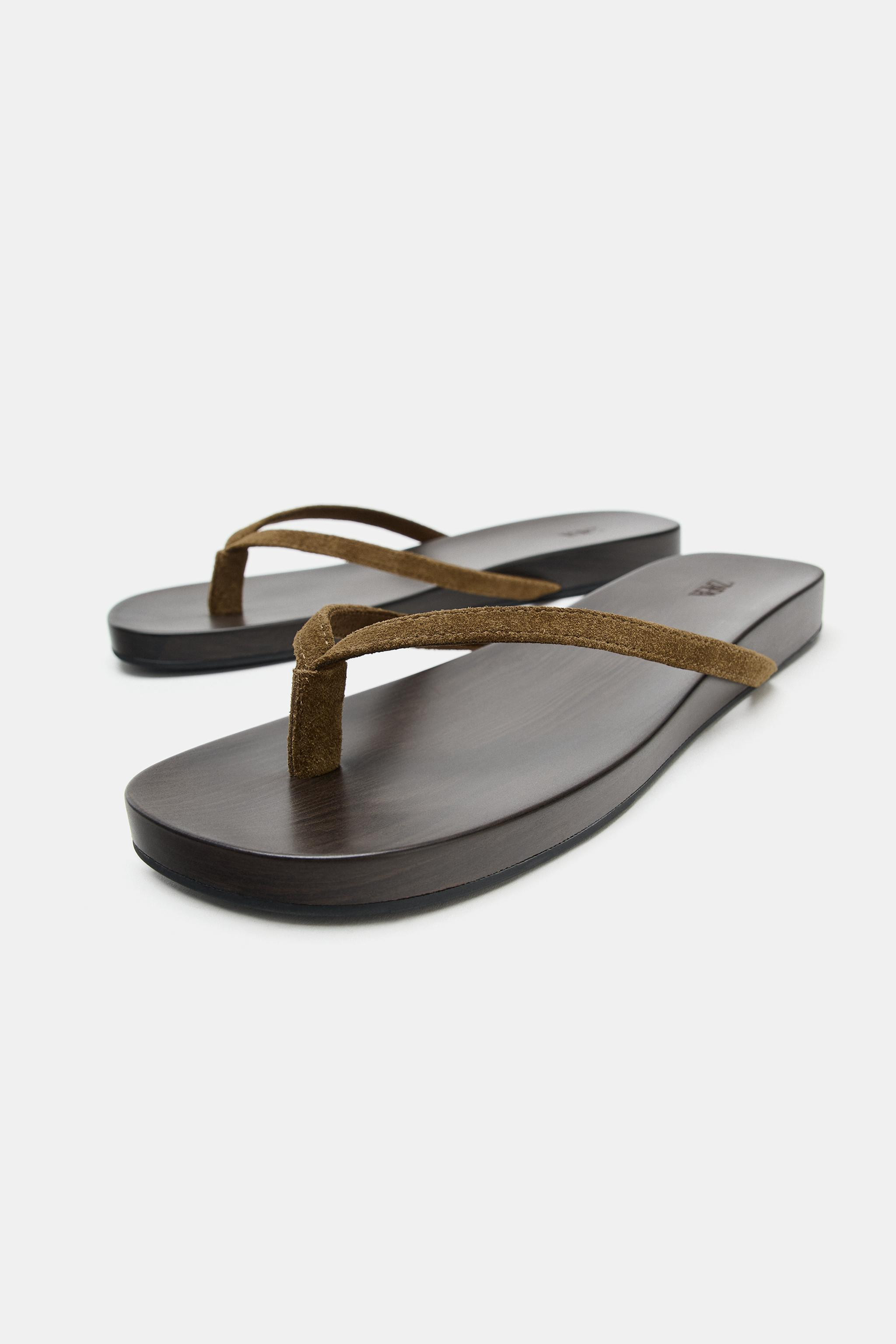 SUEDE FLAT SANDALS | Zara US