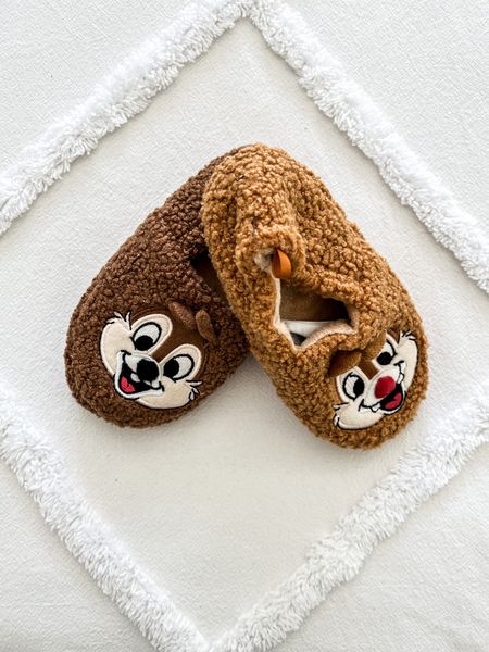 How cute are these lil chip and dale sherpa slippers?! Jade needs slippers for school & these are 👌🏻

#disney #toddler #unisex #duvetcover #bedding 

#LTKkids #LTKhome #LTKshoecrush