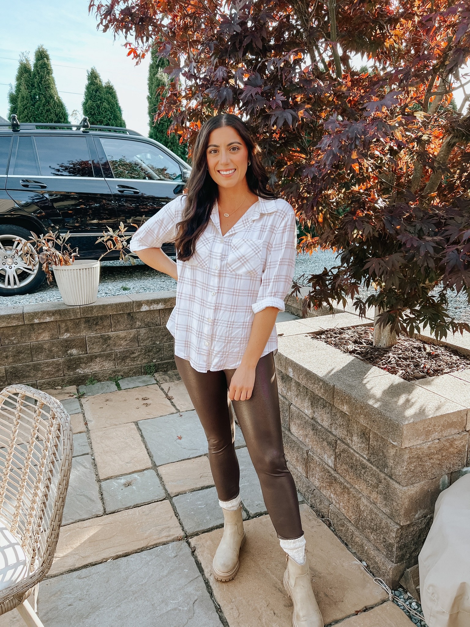 Fall outfits. I’m loving these faux leather leggings that are a dupe for the Spanx Faux leather leggings but only cost $15!!

Boots, Fall boots, Fall outfit, Plaid Shirt, Chelsea boots , Thanksgiving Outfit, Holiday outfit 

#LTKstyletip #LTKSeasonal #LTKHoliday