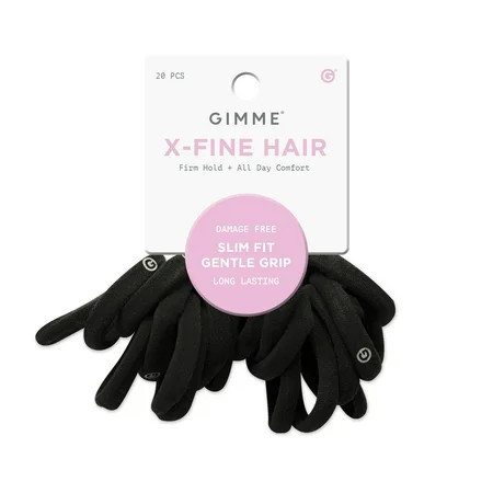 Gimme Beauty Seamless Hair Ties for Extra Fine Hair Ponytail Holder Black 20 Count | Walmart (US)