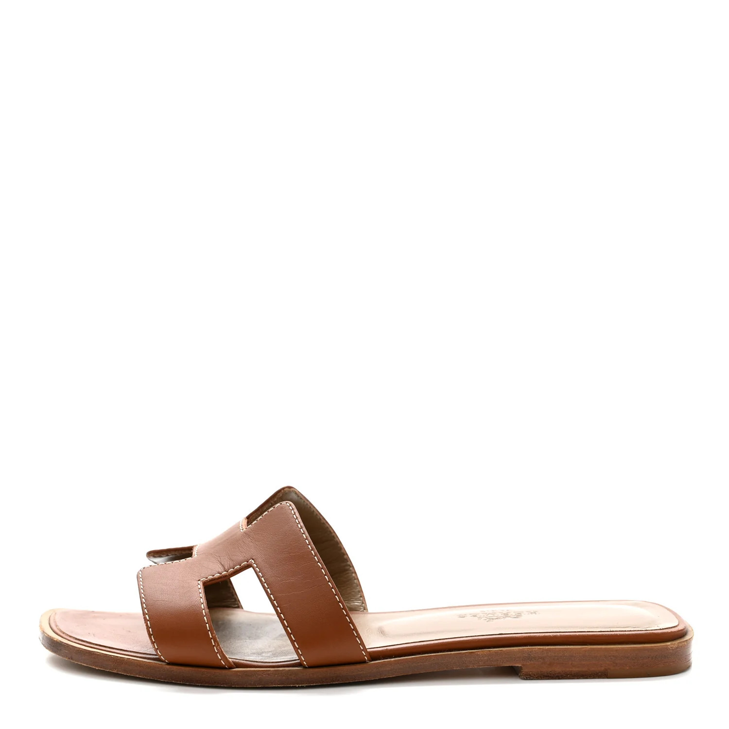 Hermes Box Calfskin Oran Sandals 36 Gold 1878964 | FASHIONPHILE (US)