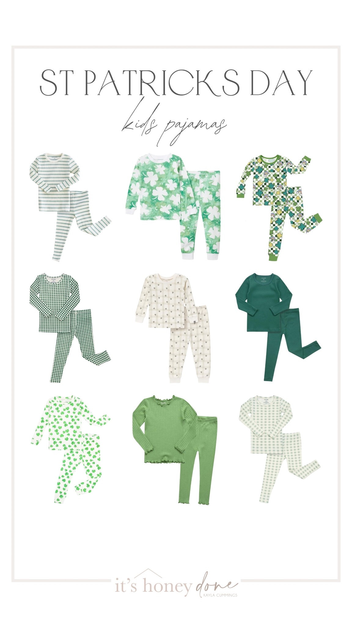 Amazon always comes through with the most affordable and cute kids Pj’s. Linked some festive ones for St Patrick’s Day and some options that you can use all year long too! 

#LTKootd #LTKKids #LTKmomlife