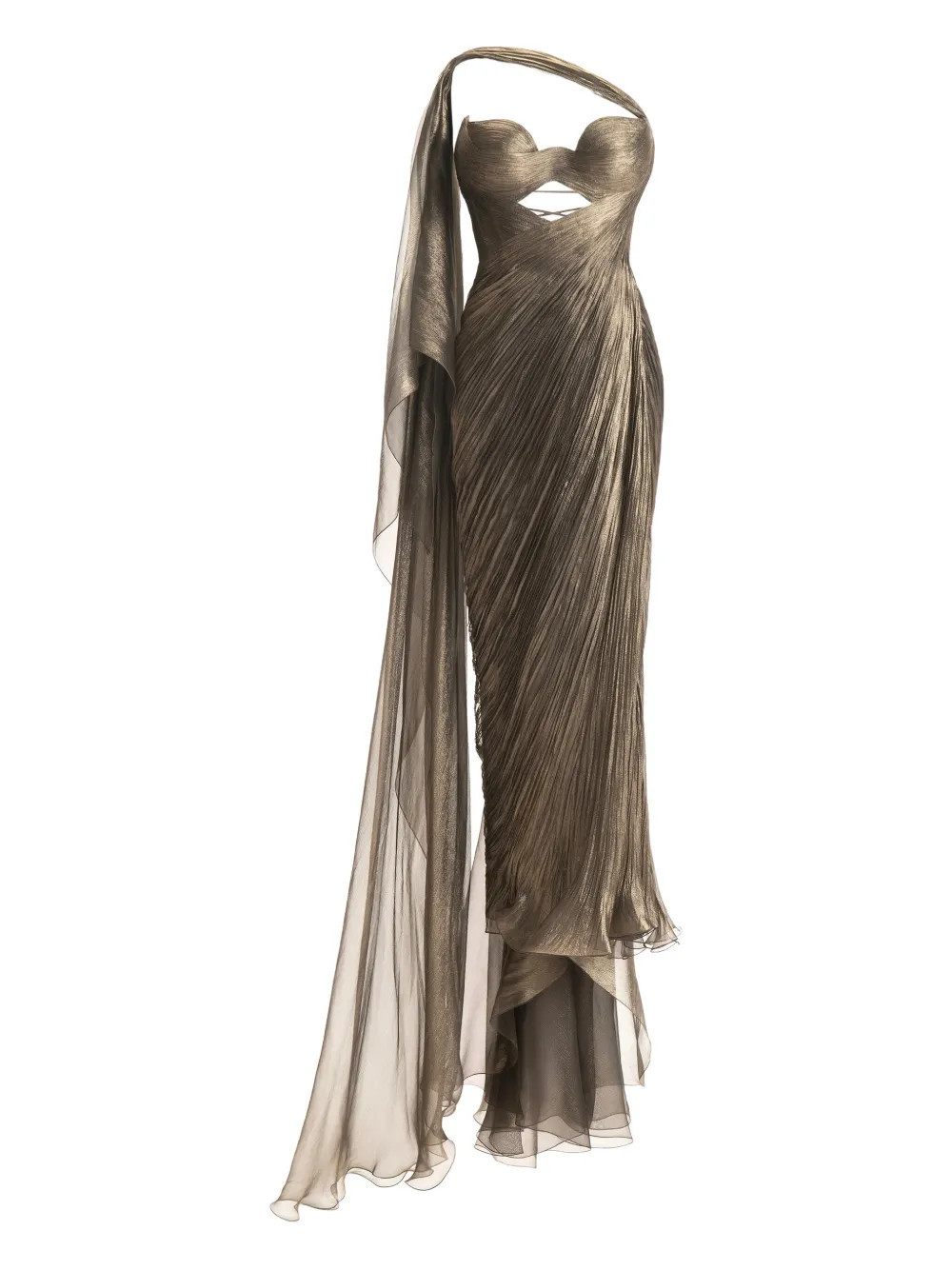 Maria Lucia Hohan Yasmine one-shoulder midi dress - Neutrals | Farfetch Global