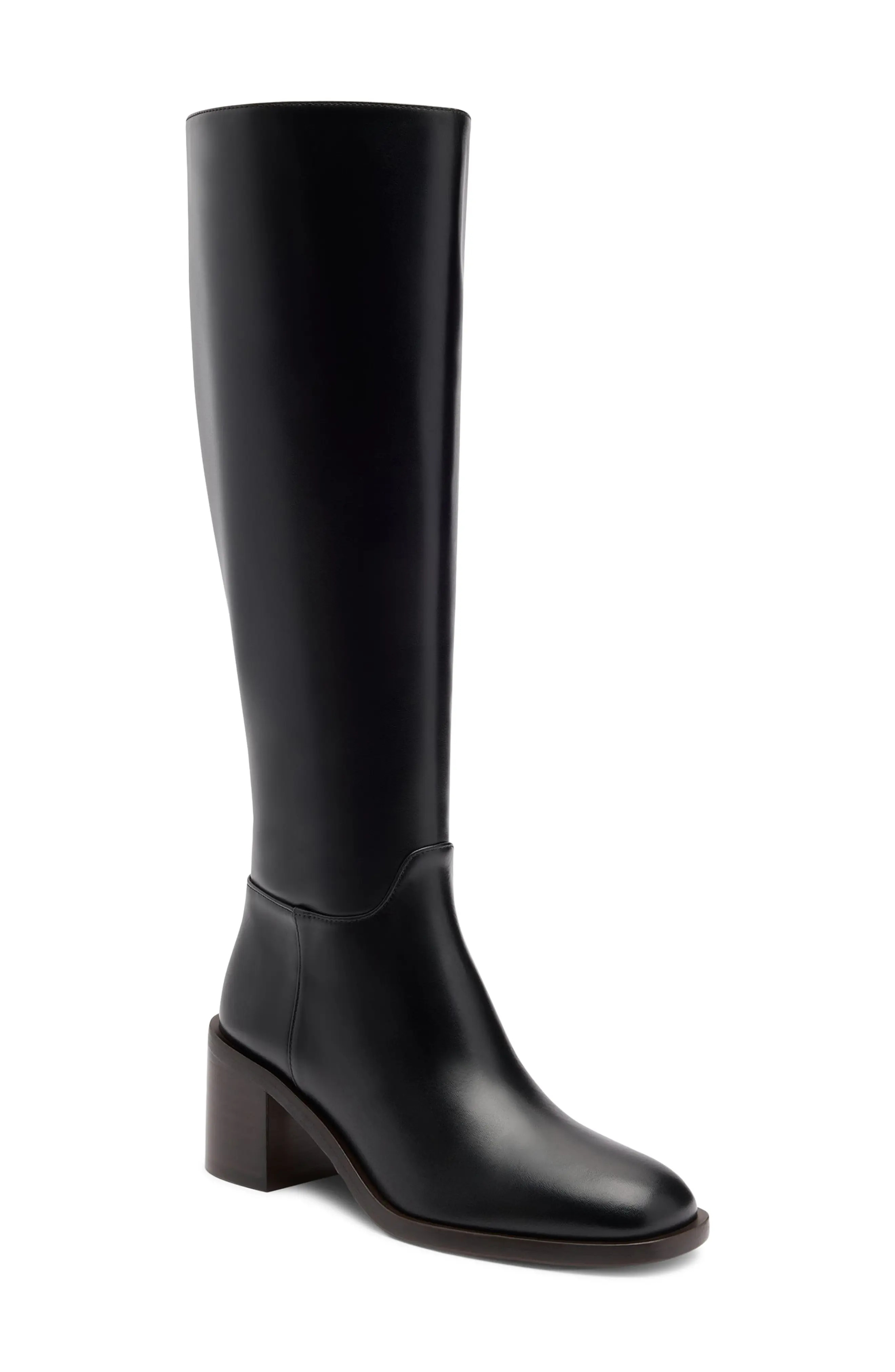 Stuart Weitzman Maris Leather Knee High Boot in Black Smooth Calf at Nordstrom, Size 9 | Nordstrom