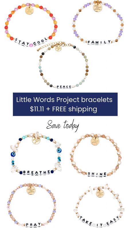 Little Words Project Bracelets for $11.11 plus FREE shipping.  They are a great gift.  

#LTKCyberweek #LTKkids #LTKsalealert