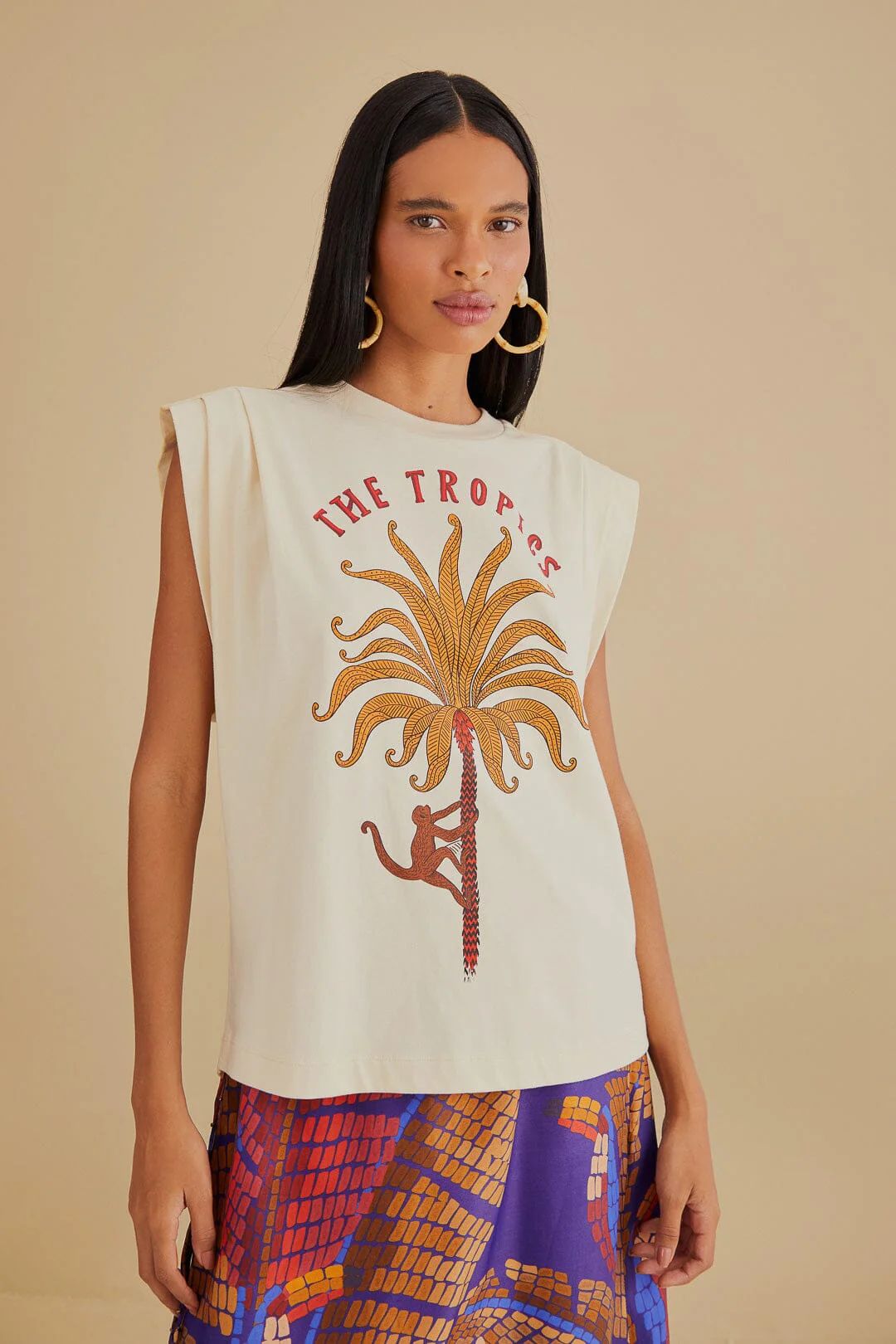The Tropics Pleat Organic Cotton T-Shirt | FarmRio