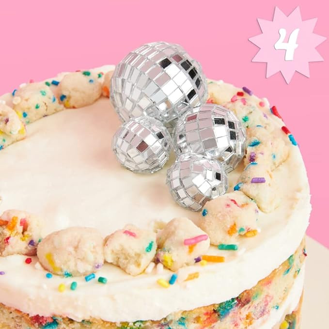 xo, Fetti Disco Ball Mini Cake Topper - 4 Pieces | Eras Birthday Supplies, Bday Cake Decoration, ... | Amazon (US)
