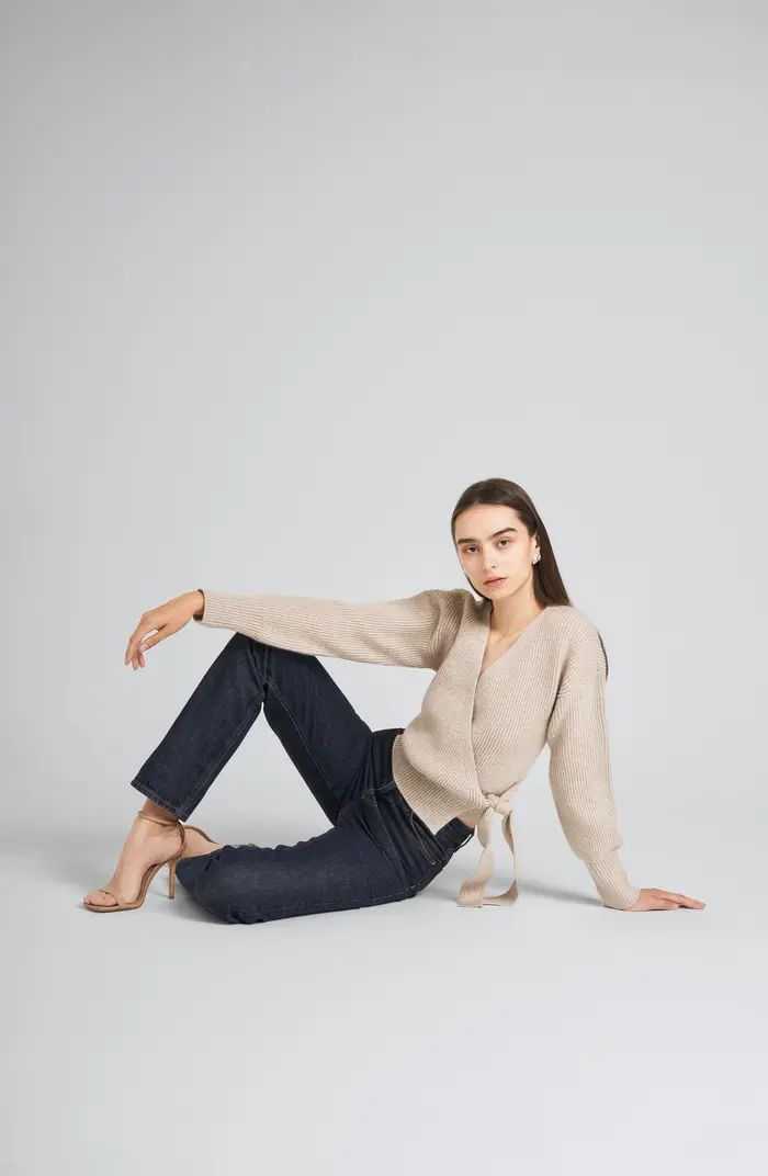 WAYF Terri Bouclé Rib Wrap Sweater | Nordstrom | Nordstrom