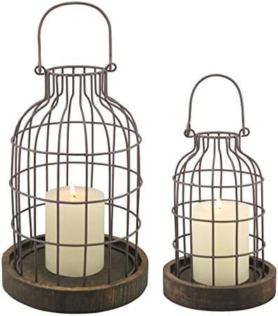 Stonebriar SB-5393C 2PC Wire METAL CLOCHE SET, Set of 2, Brown | Amazon (US)