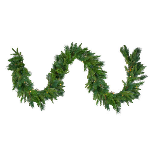 Real Touch™️ Pre-Lit Mixed Rosemary Pine Artificial Christmas Garland - 9' x 14" - Warm White... | Christmas Central