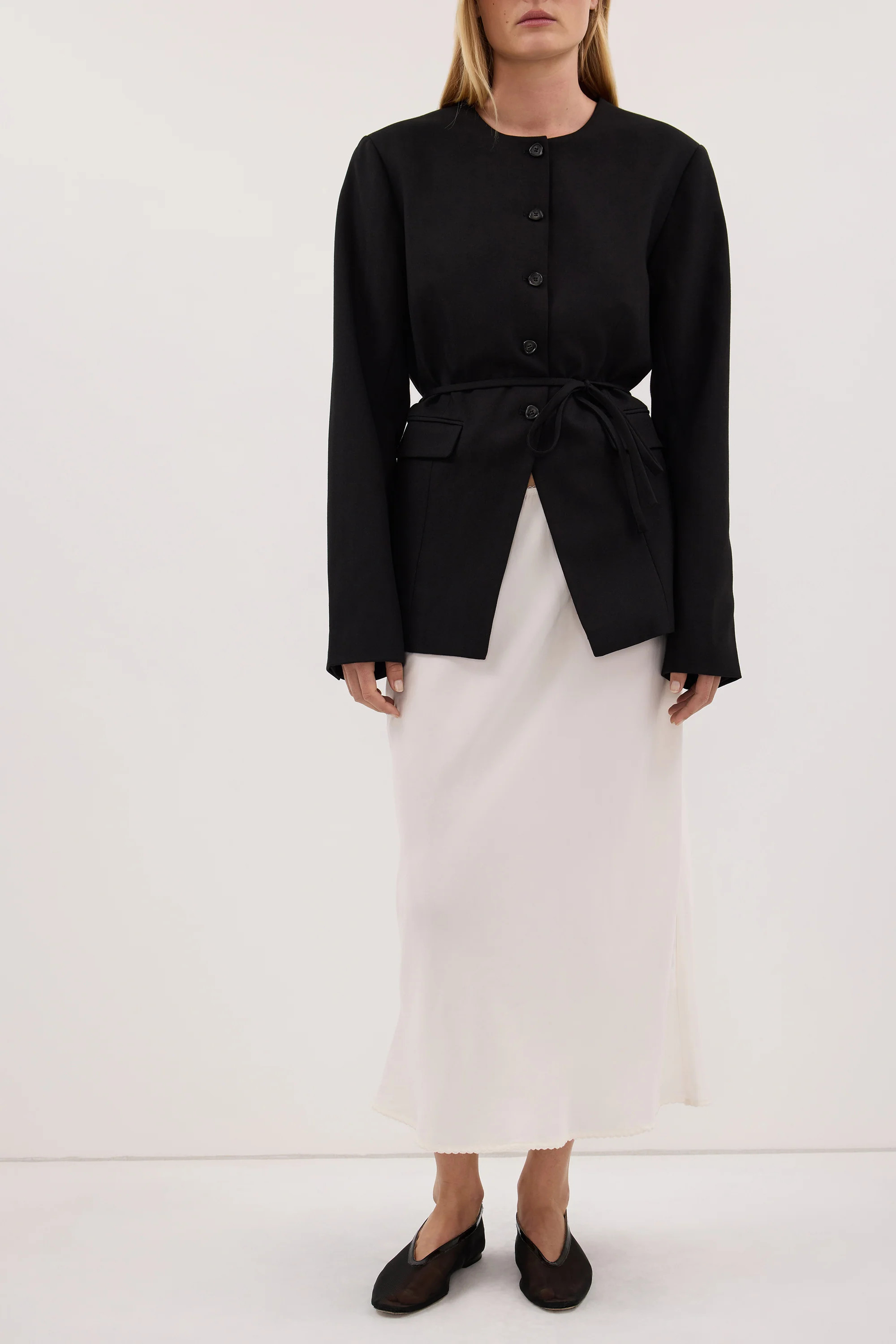 ARELIA WHITE CUPRO MIDI SKIRT | DISSH