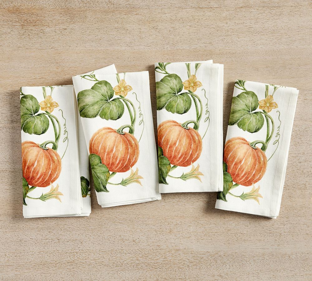 Rustic Pumpkin Napkins - Set of 4 | Pottery Barn (US)