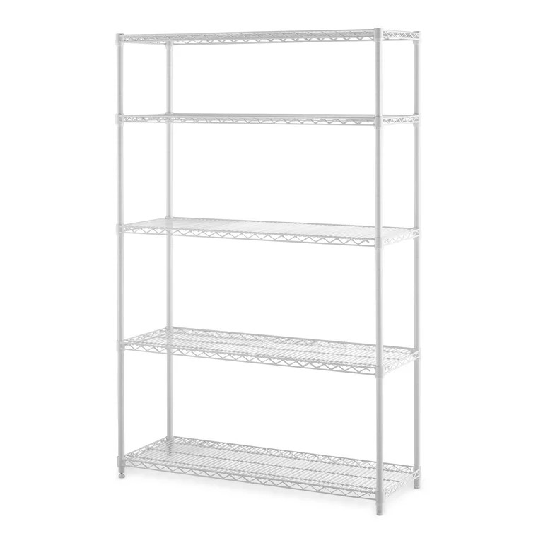 Hyper Tough White Wire Shelf 5-Tier Heavy Duty 72"H x 48"W x 16"D, 3000lb Total Capacity | Walmart (US)