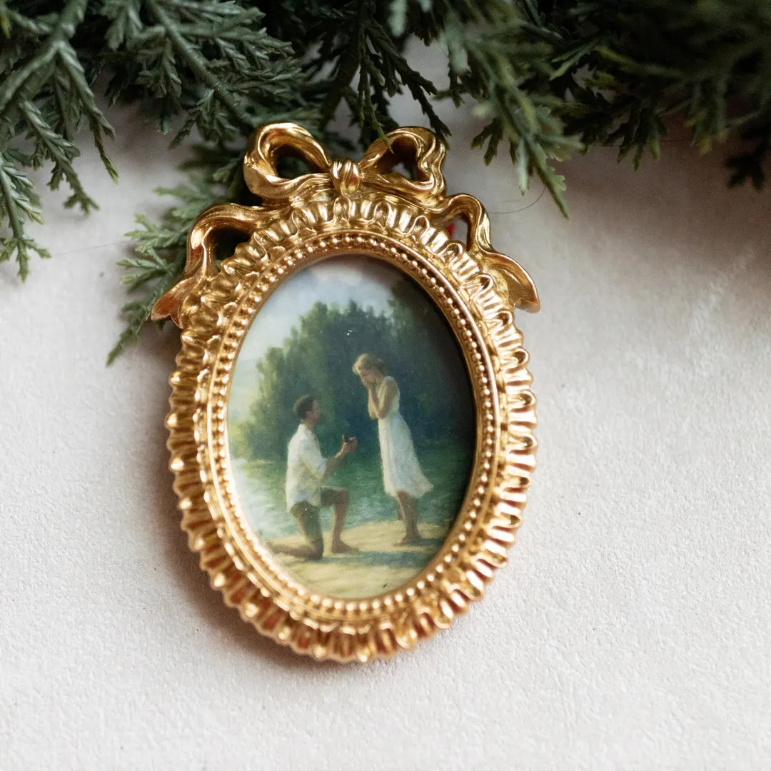 Custom Portrait Engagement Gift Christmas Ornament Present for New Couple Illustration Wedding Me... | Etsy (US)