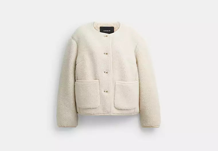 Short Sherpa Cardi Jacket | Coach Outlet US