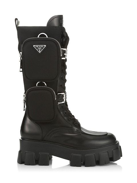 Monolith Leather & Nylon Tall Combat Boots | Saks Fifth Avenue