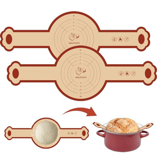 Silicone Bread Sling，2 Pack Non-Stick & Easy to Clean Reusable Bread Sling for Dutch Oven with Cute Long Handles，Easy and Stable to Transfer Sourdough Bread | Amazon (US)