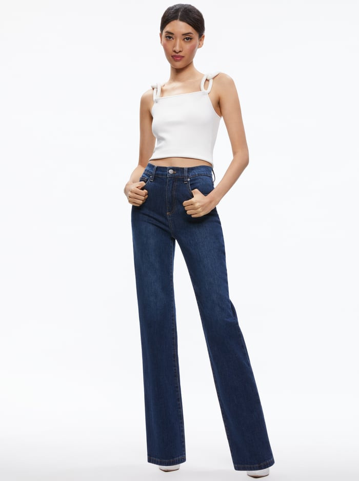 AMAZING HIGH RISE STRAIGHT FULL LENGTH JEAN | Alice + Olivia
