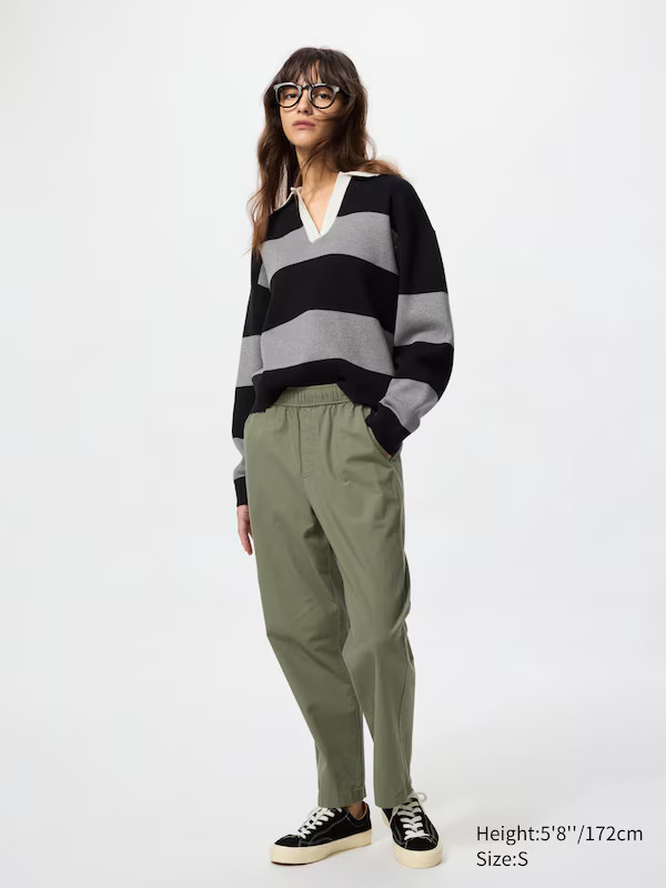 Cotton Relaxed Ankle Trousers | UNIQLO (UK)