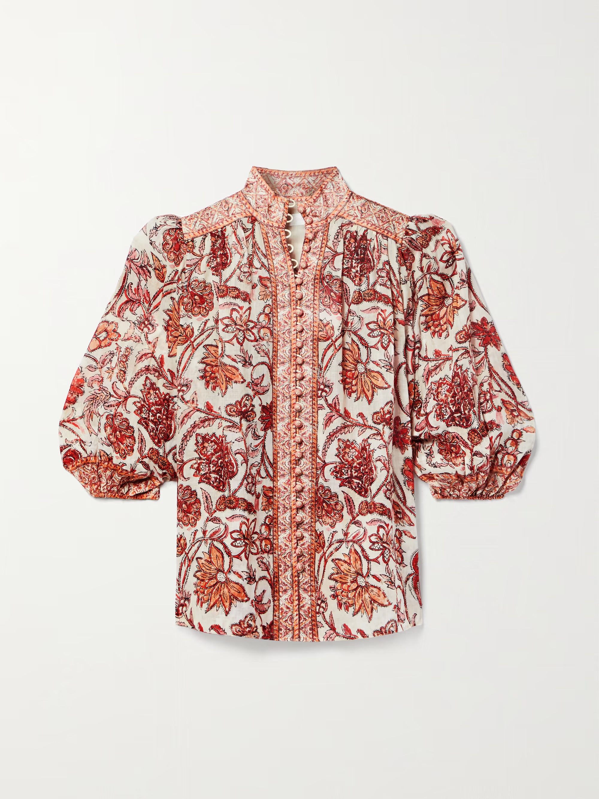 ZIMMERMANNVitali printed ramie blouse | NET-A-PORTER APAC