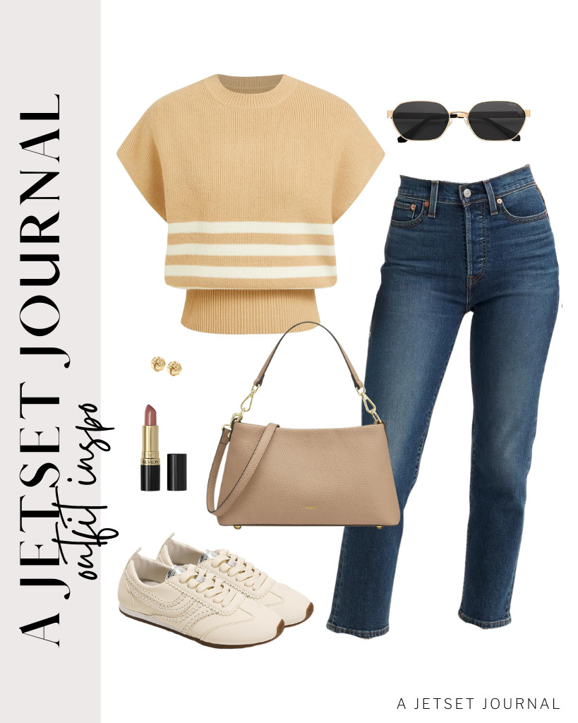 This beige cap-sleeve sweater plus Levi’s jeans is another awesome outfit idea. You can pair them with Project Cloud’s leather barefoot shoes and this Kattee crossbody bag. We are also loving Revlon Super Lustrous Lipstick for this fit!

#LTKSeasonal #LTKSaleAlert #LTKTravel
 

 