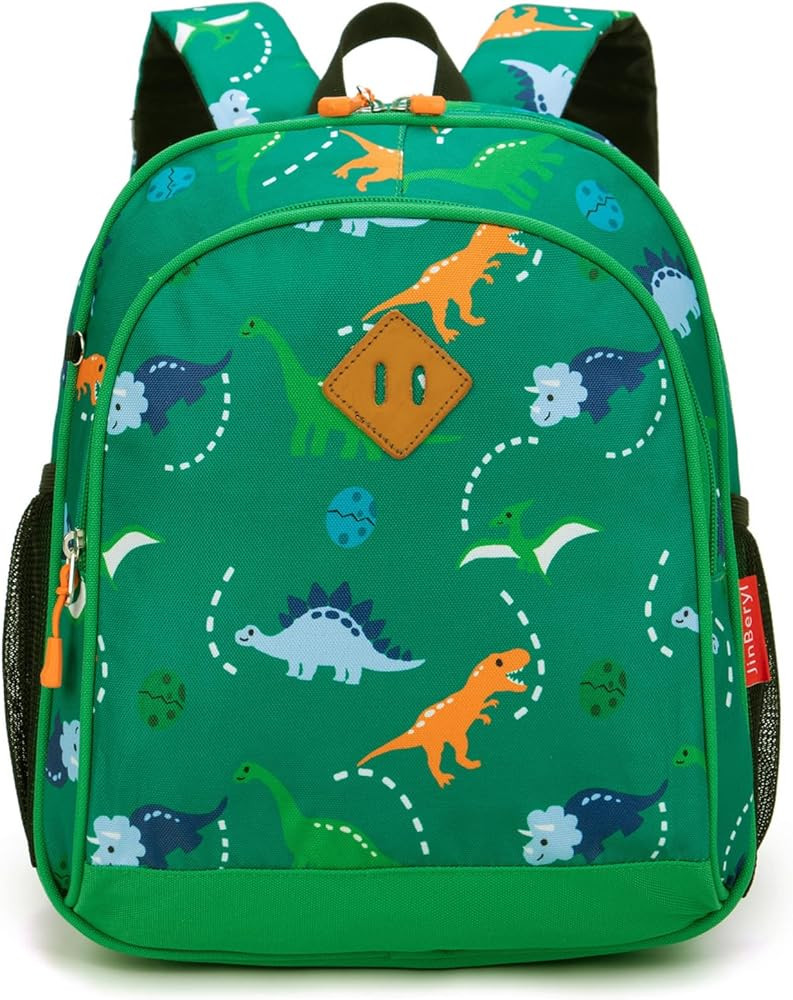 Dinosaur Toddler Backpack 15 Inch Boys Green | Amazon (US)