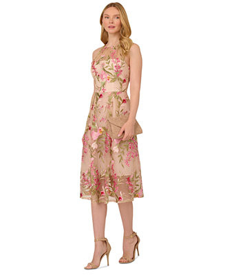 Adrianna Papell Women's Embroidered Fit & Flare Dress - Macy's | Macy's