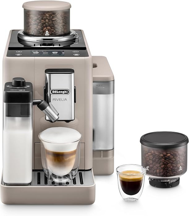 De'Longhi Rivelia Automatic Espresso Machine, Grinder & Frother, Easy Bean Switching, Beige | Amazon (US)