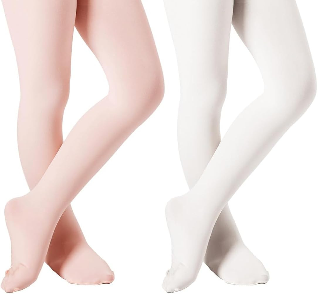 Ballet Tights for Girls - Thick Soft Footed Dance Tights for Toddlers and Kids | Amazon (US)