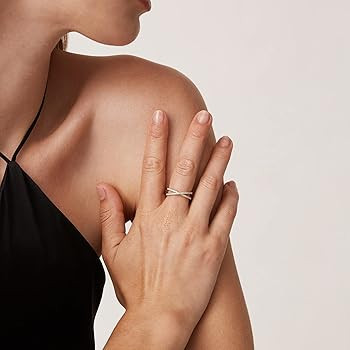 PAVOI 14K Gold Plated X Ring Simulated Diamond CZ Criss Cross Ring for Women | Amazon (US)