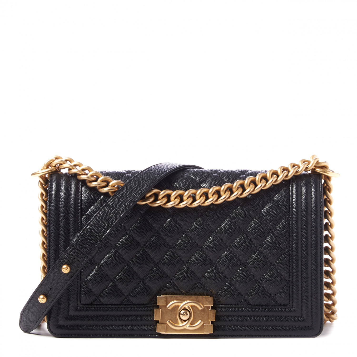 Caviar Quilted Medium Boy Flap Black | Fashionphile