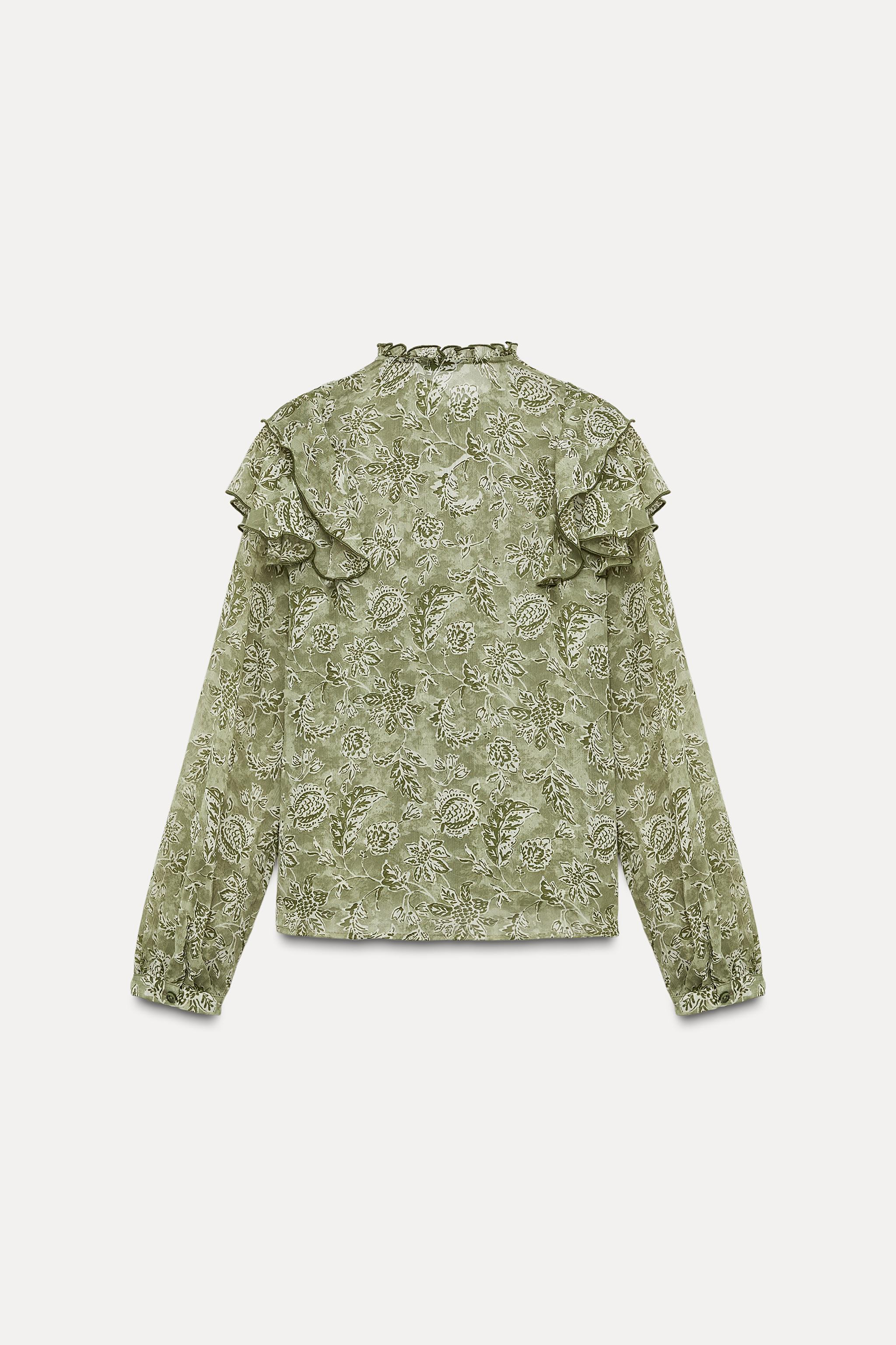 RUFFLED PRINT BLOUSE | Zara US